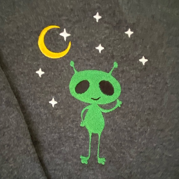 Adorable alien Embroidered Sweatshirt - Picture 3 of 3